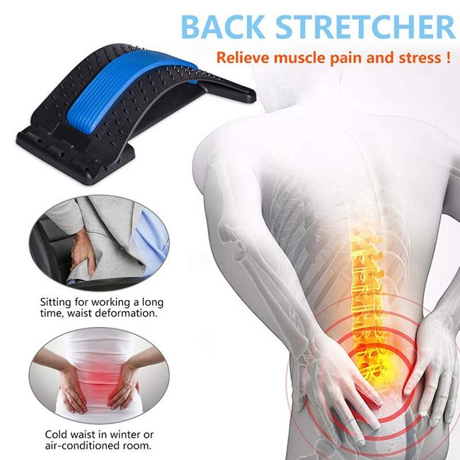 Back Stretcher Multi-Level Lumbar Support Adjustable Back Massager with  Acupressure Points Spine Deck Back Pain Relief Device for Relieving  Herniated
