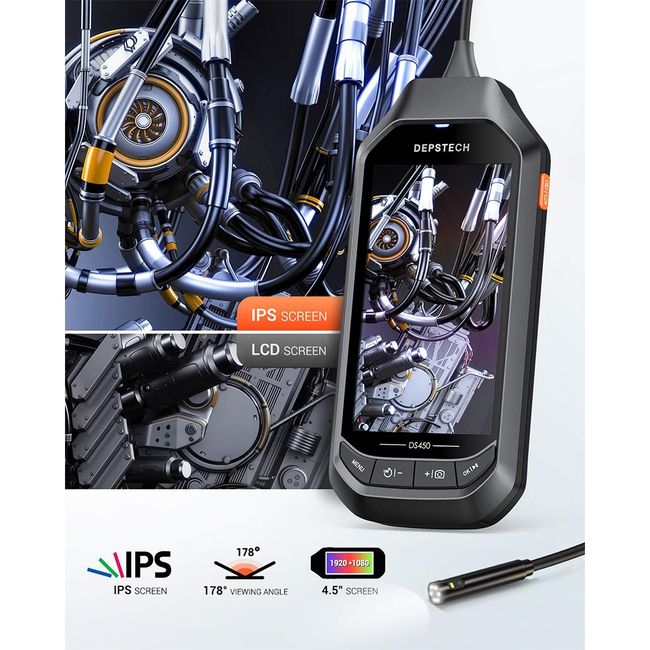 1080p Dual-Lens Handheld Endoscope with 5 IPS Screen( Depstech