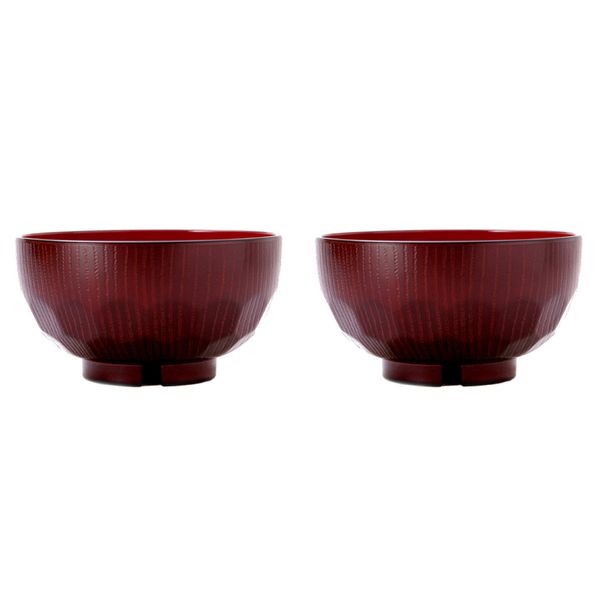 Showa Soup Bowl, Miso Soup Bowl, Tableware, 2 Pieces, Brown, Etc., 12.8 fl oz (380 ml), Yamanaka Lacquer Microwave, Dishwasher-Safe, Turtle Soup Bowl (Set of 2)