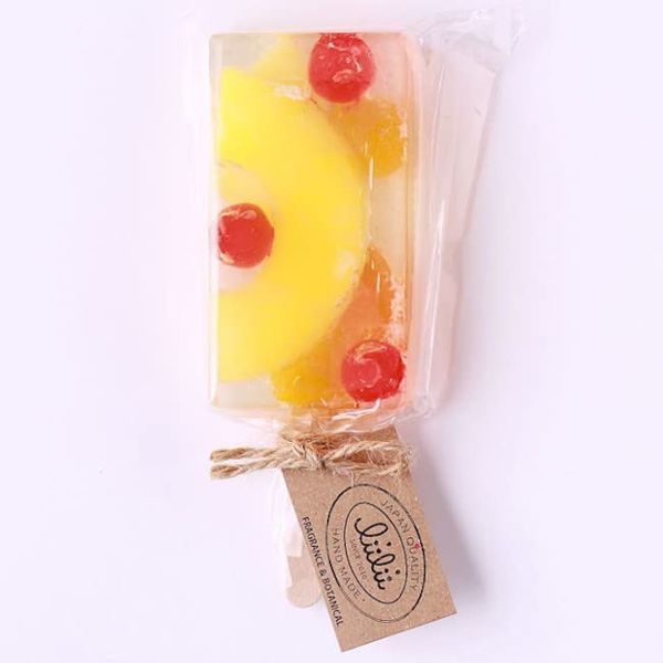 li'ili'i Lily Fruit Candy Bar Soap Like Real Soap Soap Hand Soap Eco Friendly Moisturizing Facial Wash Fruit Made in Japan Handmade Handmade (Pineapple Orange)