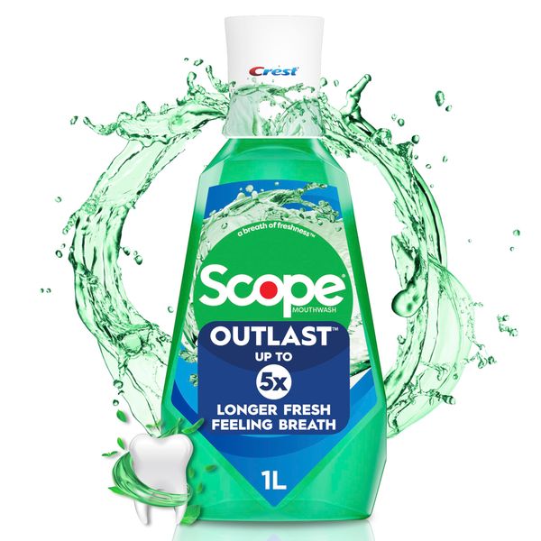 Crest Scope Outlast Long Lasting Mint Mouthwash, 33.8 fl oz