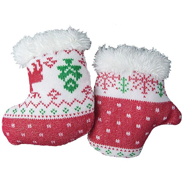 Patchwork Pet Warm Holiday Time Cat Toy Christmas Plush 2pc Set Premium Catnip