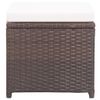FAMIROSA Garden Stools 2 pcs with Cushions Poly Rattan Brown