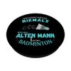 Alter Mann beim Badminton Badmintonspieler PopSockets mit austauschbarem PopGrip