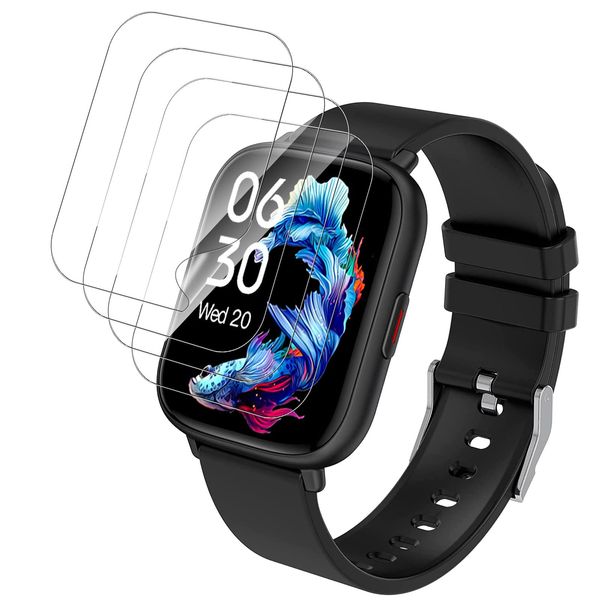 Smart Watch 1.85/1.9/1.91/1.92 Inch Protective Film [Set of 4] Lucktree Smartwatch 1.85/1.9/1.91/1.92 inch LCD Protective Film Soft TPU Bubble Free Anti-Fingerprint High Sensitivity High Transmittance