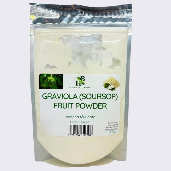 Herb To Body Graviola (Soursop) Fruit Powder | Annona muricata | Wildcrafted | 4oz