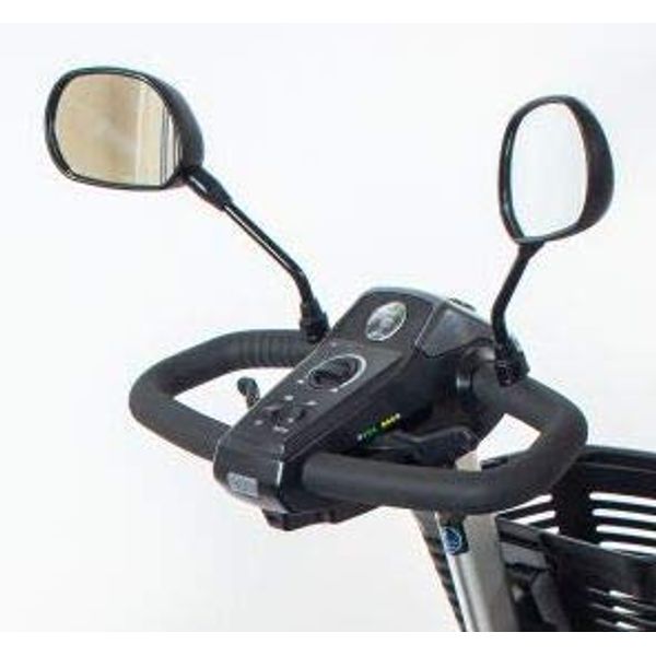 Deluxe Scooter Rear View Mirror Pair for Most Pride Mobility Scooters (Only Works with Scooters with Screw Holes On The Tiller)