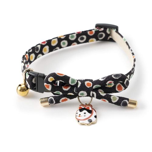 Necoichi Zen Hariko Charm Cat Collar (Black)
