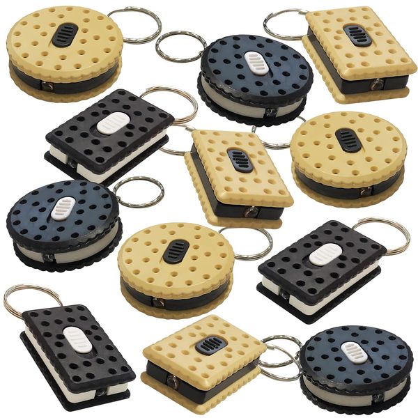 ArtCreativity Sandwich Cookie Flashlight Keychains, Pack of 24, LED Key Chains in Assorted Cookie Replicas, Durable Plastic Keyholders, Birthday Party Favors, Goodie Bag Fillers for Kids