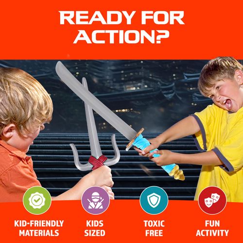 Liberty Imports Ninja Toy Weapons Kids Role Play Set with 2 Katana Swords, 2 SAIS, 2 Foam Nunchucks, 4 Shuriken and Bo Staff for Children Pretend Play Battles