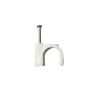 50 x 14mm K-Type White Cable Clips with Fixing Nail