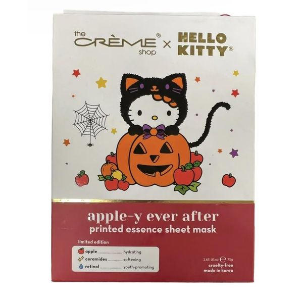 The Creme Shop X Hello Kitty Apple-Y Ever After Printed Essence Sheet Mask, Apple-Ceramides-Retinol, 1 Count (Pack of 1)