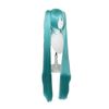 Double Ponytail Hatsune Miku Wig Anime Party Long Straight Wigs for Girl Lovely Synthetic Hatsune Miku Cosplay Wigs Lake Blue 100 cm/39 in
