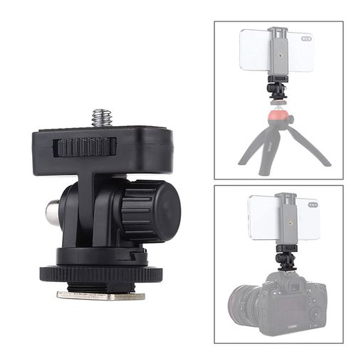 DeeploveUU 1/4" Thread Cold Shoe Tripod Mount Adapter Camera Mount Adapter Camera Cold Shoe Accessories (Black)