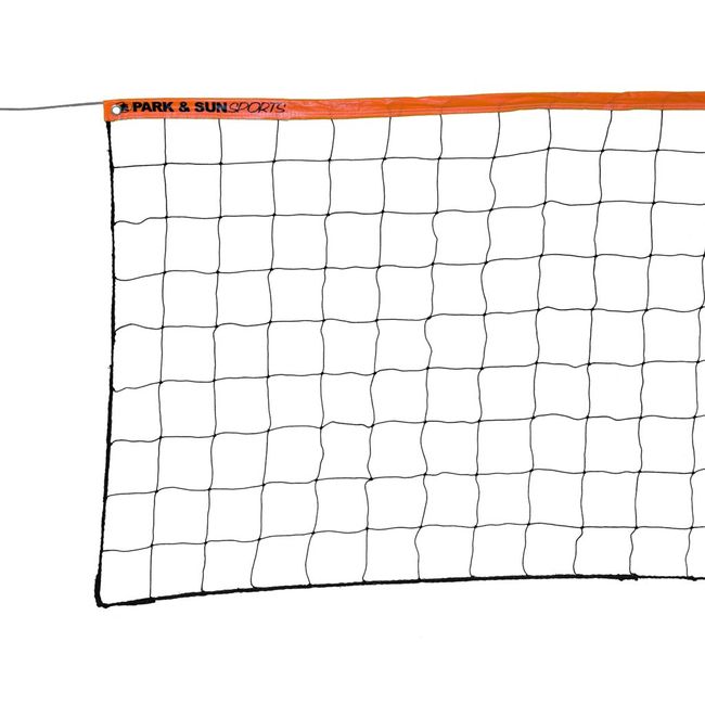 Park & Sun Sports Regulation Size Indoor/Outdoor Recreational Volleyball Net with Steel Cable Top, Orange