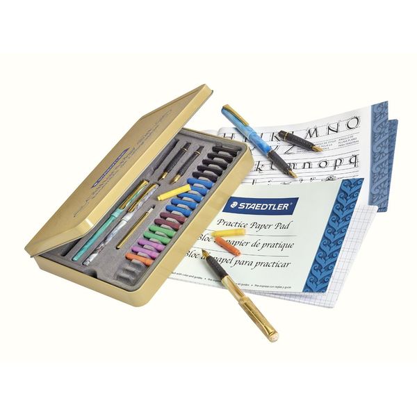 STAEDTLER calligraphy pen set, Complete 33 piece tin, ideal for all skill levels, 899 SM5,Assorted