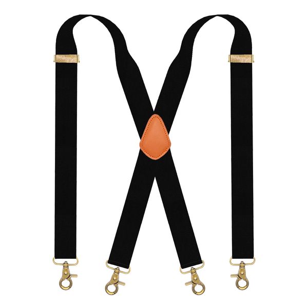 SupSuspen Mens Suspenders with Snap Hooks X Shape Black Suspenders Formal Braces