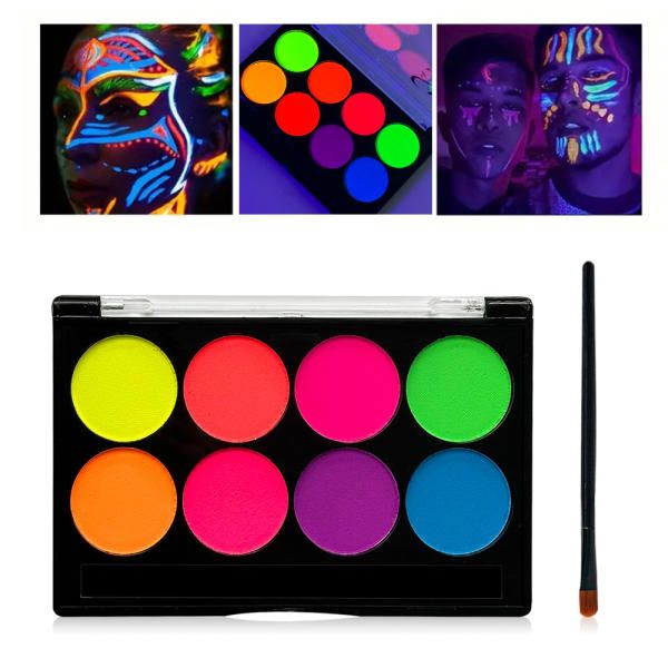 Fluorescent Neon Oil Face Body Art Paint UV Glow Painting Halloween Party One Piece Makeup 8 Colors