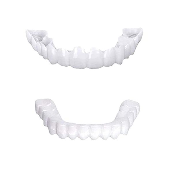 Clip in Veneers Teeth, 1 Pairs Instant Veneers Dentures, False Teeth Veneers Top and Bottom, Confidence Smile Dentures Veneers Comfortable False Teeth, Fake Teeth for Women and Men