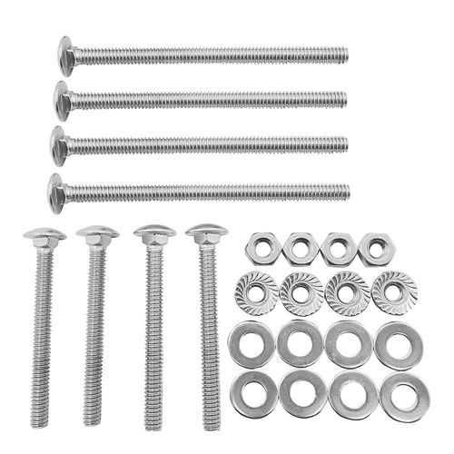 8Sets Universal Headboard or Footboard Hardware Nuts and Bolts 4 inches and 2 1/2" Long,for Furniture, Cots, Beds, Crib and Chairs Round Head Square Neck Bolt,Carriage Bolt