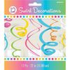 Multi-Colours Plastic Swirls Decorations 55cm /12