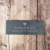 Personalised Heart Motif Slate Door Plaque