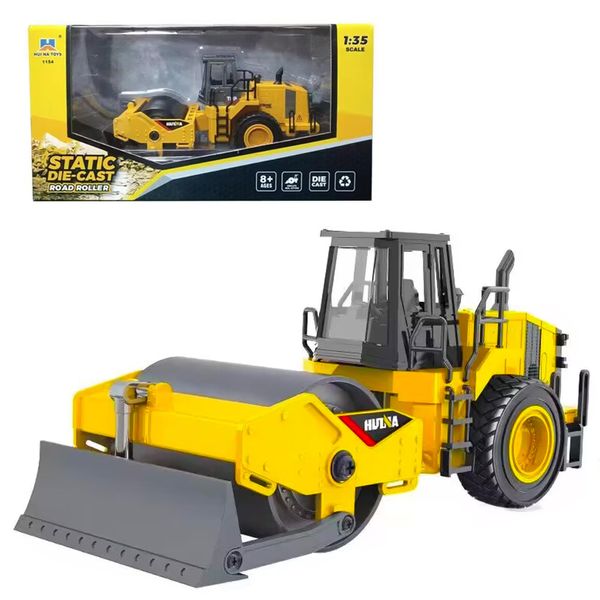 Gemini&Genius Construction Vehicle Toys 1/35 Scale Die-cast Grader Engineering Road Planer Vehicle Models Toys for Kids and Decoration for House (1-35 Road Roller)