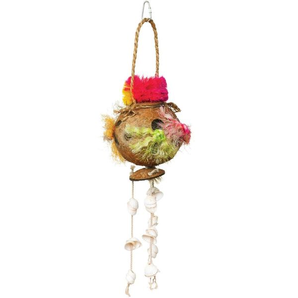 Prevue Hendryx 62509 Tropical Teasers Coconut Fun Bird Toy