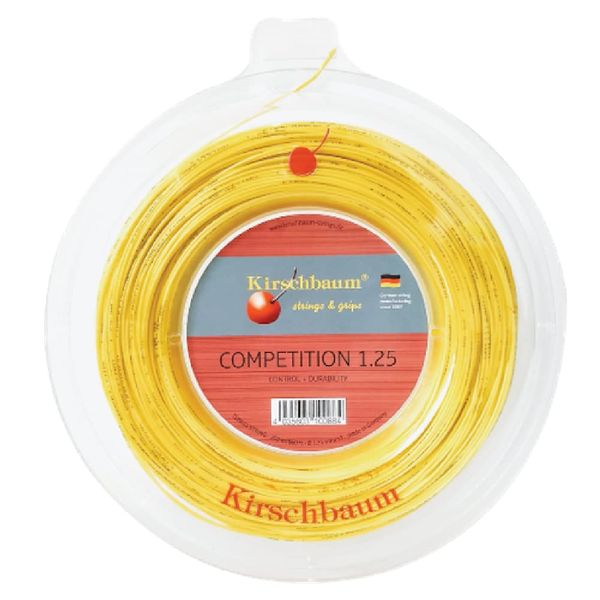 Kirschbaum Unisex's Competition String Reel-Yellow, 1.25 mm/200 m