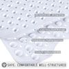 Yimobra Long Bath Tub Mat Non-Slip, Super Strong Suction Cups, 40"x16" Shower Mat with Drain Holes, Machine Washable Bathroom Floor Mat, Bathroom Essentials, White