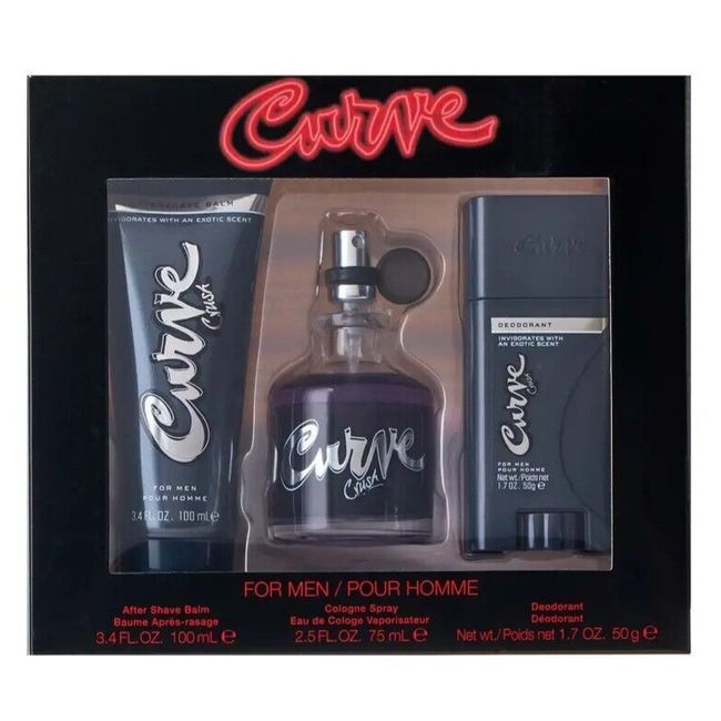 Liz Claiborne Curve Crush Men's Fragrance 3 Piece Gift Set Great Holiday Gift