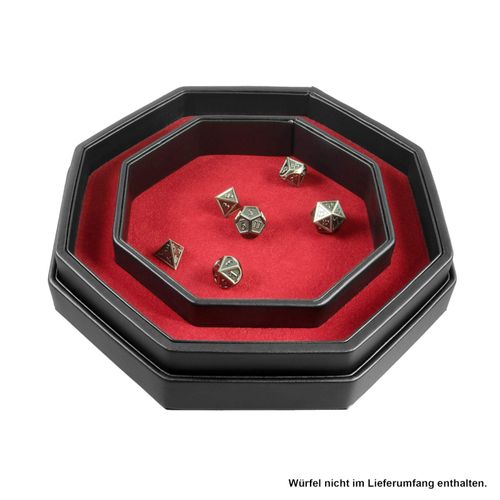 shibby dice board with dice tray and lid for all tabletop games - 23,5cm (red)