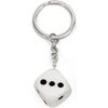 Colourful Resin Dice Charm Keyring Keychain (White)