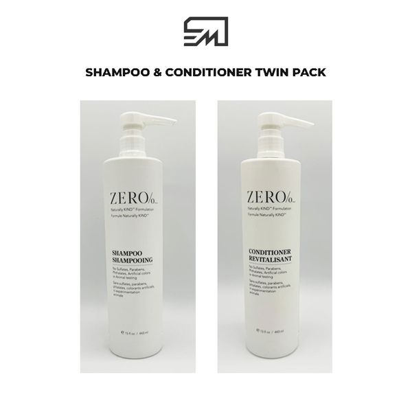 Zero% Shampoo & Conditioner Combo Twin Pack - 15oz Each - By Gilchrist & Soames