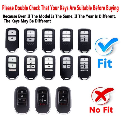 Yuebutor Key Fob Cover Case Compatible with Honda Accord Civic CRV HRV CRZ Fit Odyssey Passport Pilot Jed Crider Crosstour Spirior Accessories Shell (Purple-Single Set)