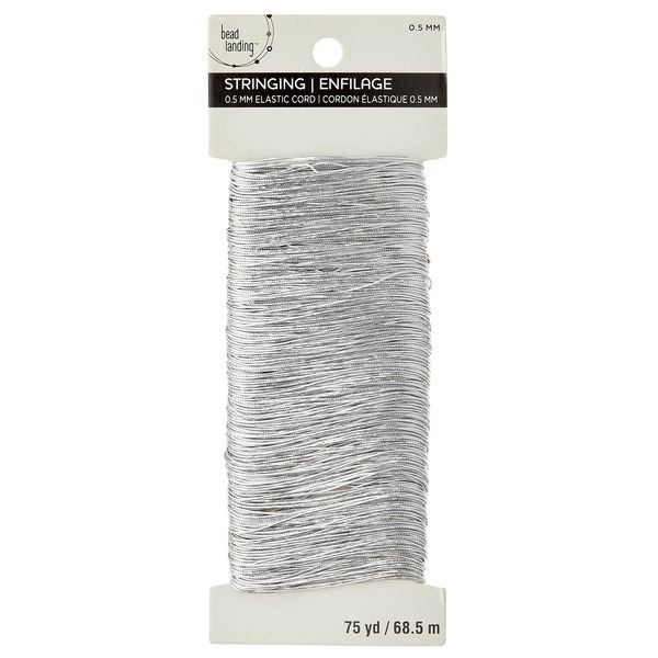 0.5mm Silver Elastic Cord by Bead Landing™