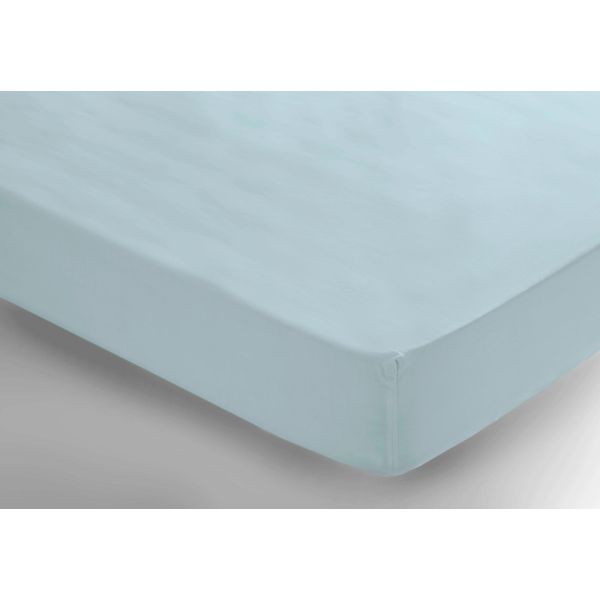 Belledorm Percale Fitted Sheet Double Duck Egg Blue