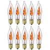 Box of 10 Flicker Flame Light Bulbs, E12 Candelabra Base, 3 watt (#A101)
