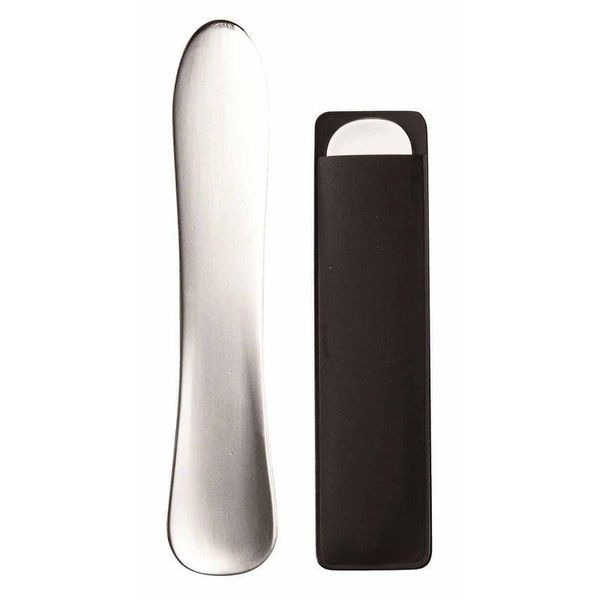 Stainless steel spatula made in Japan with case for cosmetics, cream, makeup, 86 x 17 mm, small, mini spatula, mini size, hand cream, nail