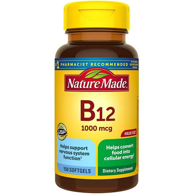 Nature Made Vitamin B12 1000 mcg Softgels,  Metabolic Health, 150 cnt