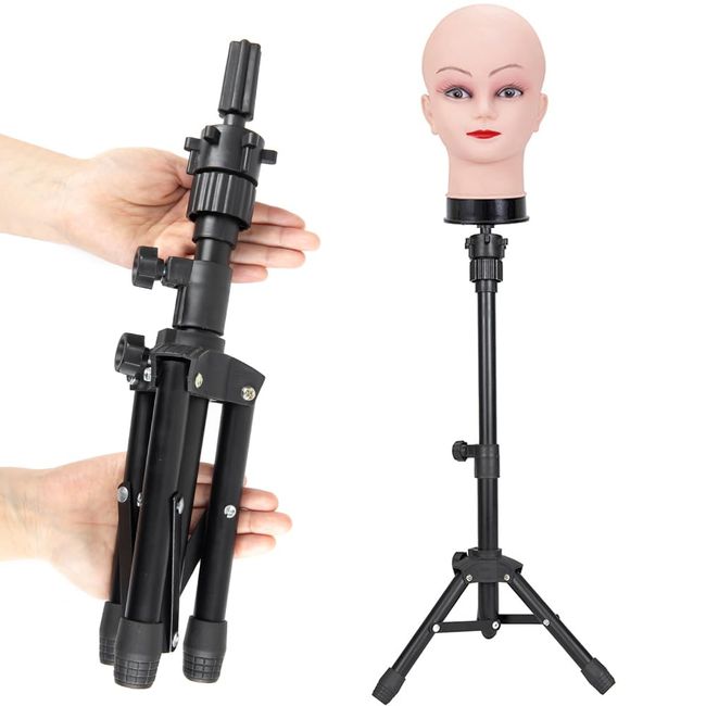 ZQIAN BEAUTY MINI Wig Stand Tripod, 25 Inch Adjustable Mannequin Head Stand, Wig Head Stand for Training Heads And Canvas Block Head (Mannequin Head Not Included)