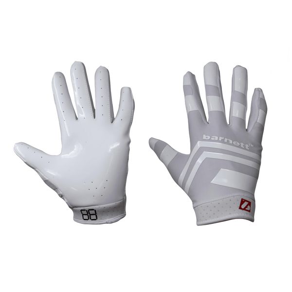 BARNETT FRG-03 Junior Receiver Football Gloves, (RE, DB, RB) White (L)