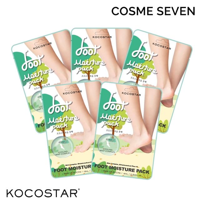 KOCOSTAR Foot Moisture Pack, Mint Foot Pack, Foot Care, Set of 5, Moisturizing, Foot Pack, Tabi-shaped Socks, Moisturizing, Cute, Beauty Oil, Shea Butter, Argan Oil, Plant Extract, Chinese Herbal Medicine, Anti-Rough Skin, Korean Cosmetics, Translation On