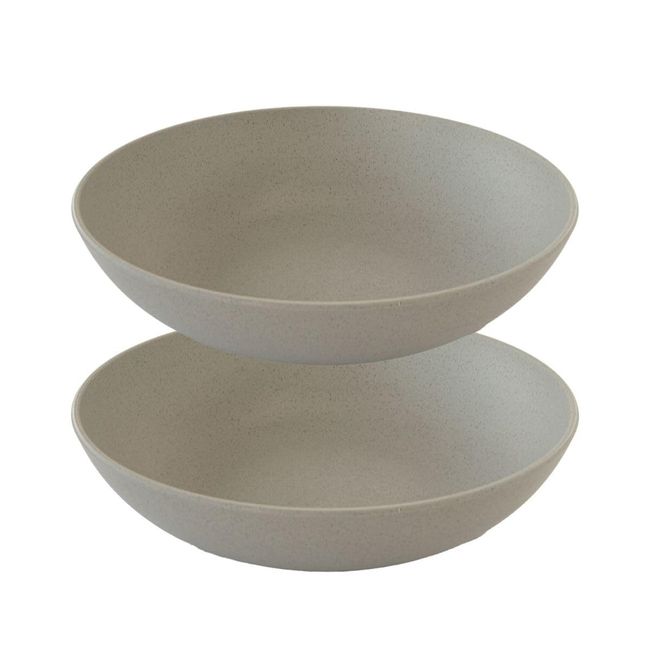 Tarhong Coupe Bowl, 7.9 inches (20 cm), Set of 2, Balls, Deep Plates, Dishware, Crack-resistant Plastic, Microwave Safe, Dishwasher Safe, Stylish, Cute, Lightweight, Outdoor Camping (Light Gray)