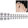 TOE TIPS *MATTE GREY* Full Cover 24 Nail Tips Press On Glue Set!