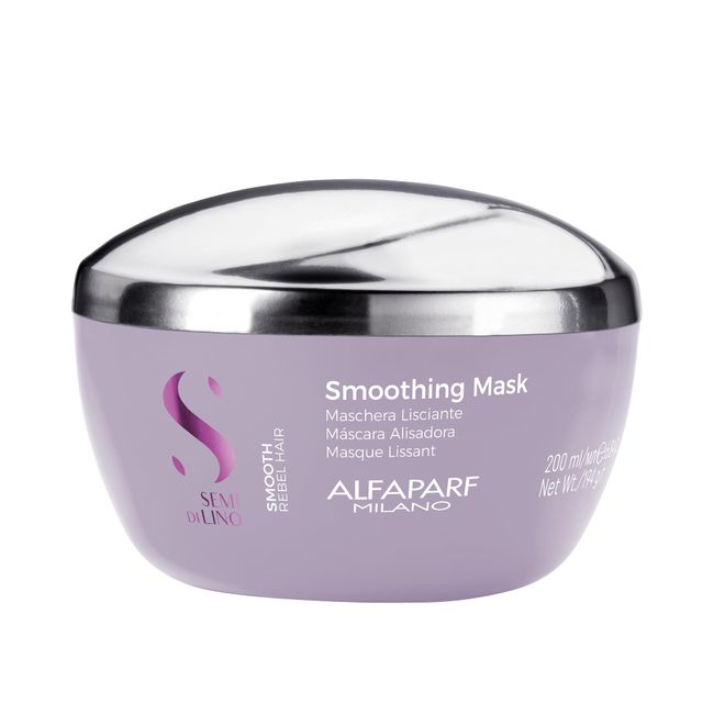 Alfaparf Milano Semi Di Lino Smooth Mask for Frizzy and Rebel Hair - Intensive Detangling Hair Treatment - Controls Frizz - Straightens and Hydrates Unruly Hair, 6.76 fl. oz.