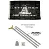 2x3 2'x3' Liberty or Death Don't Tread Black Flag Galvanized Pole Kit Eagle Top