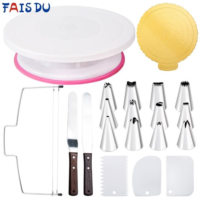 FAIS DU Pastry Turntable Plastic Cake Turntable Stand Non-Slip Rotating  Cake Decoration Kit Kitchen Accessories