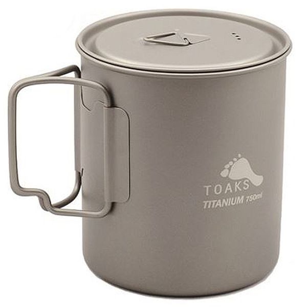 TOAKS 13234 POT-1100 Outdoor Camping Titanium Pot, 33.4 fl oz (1,100 ml), Bail Handle