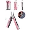 FantastiCAR 14 in 1 Multitool Pliers, Versatile Pocket Knife with Scissors, Knife Blade, Screwdriver, Bottle Opener, and Ideal for House or Camping Essentials, Holiday Gift Packaged (Pink)